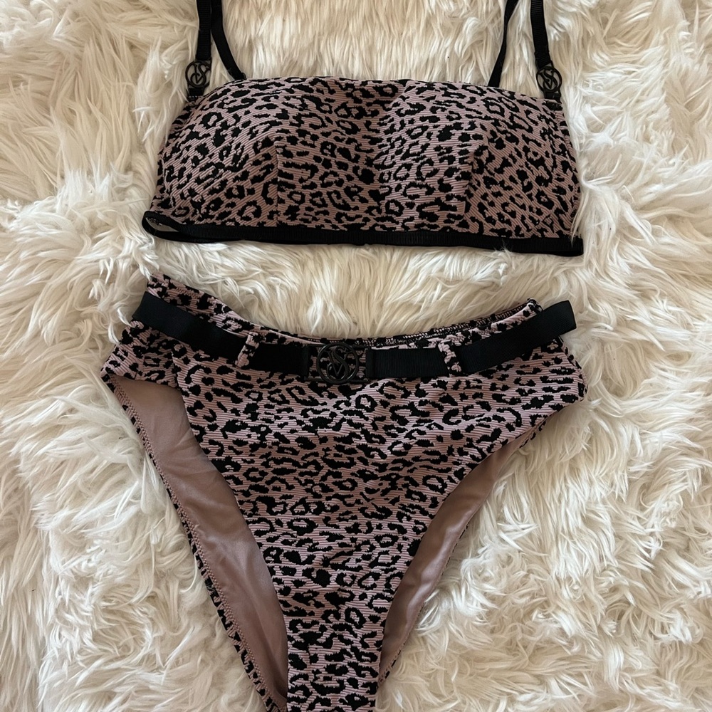 Victoria's Secret Pink and Black Leopard Print Bikini